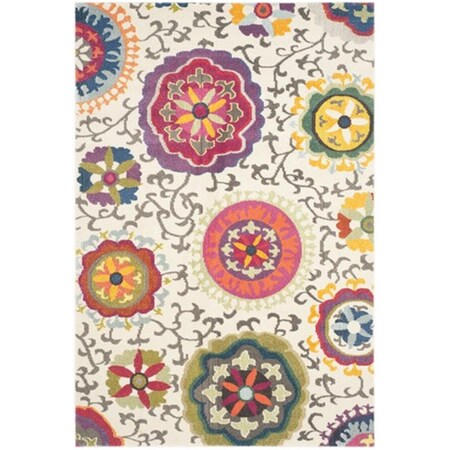 Safavieh Monaco Power Loomed Rectangle Rug- Ivory - Multi- 5 ft. 1 in. x 7 ft. 7 in. MNC233A-5